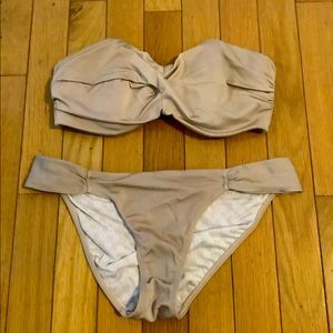 Nude strapless bikini